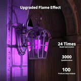 Morsatie 【Upgraded】 LED Flame Light Bulbs, 4-Mode Flickering Light Bulbs with Upside Down Effect, E26 Fire Light Bulb for Halloween Christmas Party Porch Patio Indoor Outdoor Decoration, 4 Purple