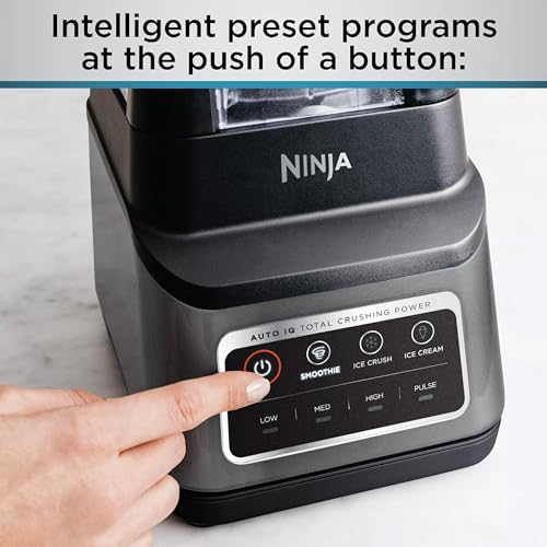 Ninja BN701 Professional Plus Blender, 1400 Peak Watts, 3 Functions for Smoothies, Frozen Drinks & Ice Cream with Auto IQ, 72-oz.* Total Crushing Pitcher & Lid, Dark Grey