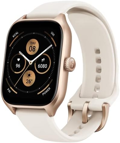 Amazfit Certified Refurbished GTS 4 Smart Watch for Women, Dual-Band GPS, Alexa Built-in, Bluetooth Calls, 150+ Sports Modes, Heart Rate SPO₂ Monitor, 1.75” AMOLED Display, White (Renewed)