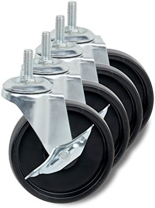 Honey-Can-Do SHF-01939 4-Inch Caster Roller Wheels for HCD Shelving Unit, Set of Four,Black