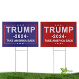 2 Pcs Trump Yard Signs 2024, Corrugated Plastic Signs with H-Metal Stakes, Double-Sided Printing, Fade-Resistant, Weatherproof, Suitable for Lawn, Garden, Outdoor, Ground, Front Yard, 12" x 17"