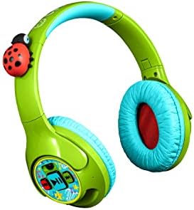 eKids Cocomelon Toddler Headphones with Built-in Kids Music, Bluetooth Headphones with Rechargeable Battery and USB-C Charging Cable Included