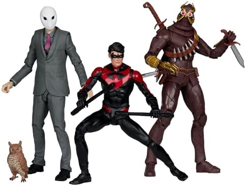 McFarlane Toys - DC Multiverse Nightwing vs Talon & Owl 7in Figure 3pk Gold Label