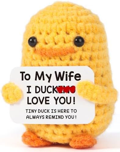 MBL Wife Birthday Valentines Gifts - I Duck Love You, Funny Handmade Crochet Duck for Wife Birthday Christmas Valentine's for Wife Her