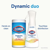 Clorox Disinfecting Mist, Lemon and Orange Blossom, Household Essentials, 1 Spray Bottle and 1 Refill, 16 Fl Oz Each