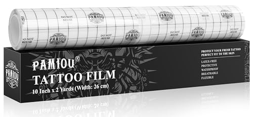 Tattoo Aftercare Bandage 10 Inch x 2 Yards, Second Skin Tattoos Cover Up Patch, Waterproof, Transparent, Latex Free Film, Protective Tape for Recovery