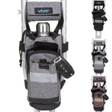 Vive Crutch Accessories Bag and Hand Grip Cushions, Water-Resistant Premium Pouch for Crutches, with Drink Holder Phone Holder, 3 Pockets, Lightweight