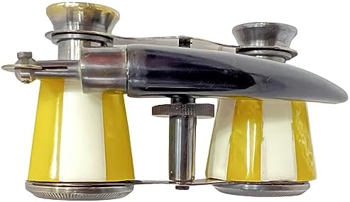 2.5 Inches Opera Glasses Binoculars for Adults with Handle- Captain's Mother of Pearl Solid Brass Opera Glasses Binoculars-Pocket Size Handel Binoculars for Kids, Bird Watching, Hunting