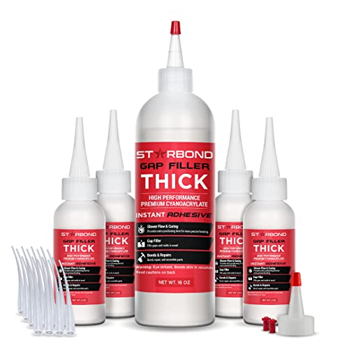Starbond Thick CA Glue Complete Refill Kit (453-gram) - Premium Cyanoacrylate Glue for Mitre Joint Bonding, Woodworking, Carpentry, Archery Fletching, 16 oz