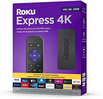 Roku Express 4K 2022 | Streaming Media Player HD/4K/HDR with Smooth Wireless Streaming and Roku Simple Remote with TV Controls, Includes Premium HDMI Cable