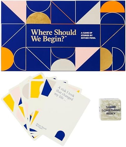 ESTHER PEREL Where Should We Begin Game of Stories - Conversation Cards for Couples, Friends, & Co-Workers - Interactive Couples Game w/ 200 Prompt Cards - 2-6 Player Card Games for Couples