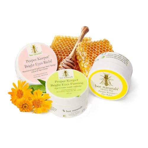 Bee Naturals Peeper Keeper Trio Eye Care - Gift Set for Eye Wrinkles, Puffy Eyes, and Crow's Feet