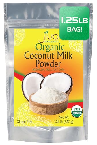 Jiva Organic Coconut Milk Powder 1.25 LB - Gluten Free, Vegan, Dairy Free, All Natural Plant Based Creamer, Keto Friendly, Full Fat & Premium Sri Lankan Quality