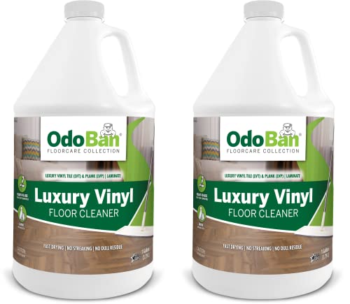 OdoBan Ready-to-Use Luxury Vinyl Floor Cleaner, Streak Free and Neutral PH Formula, 2 Gallons, Scentless
