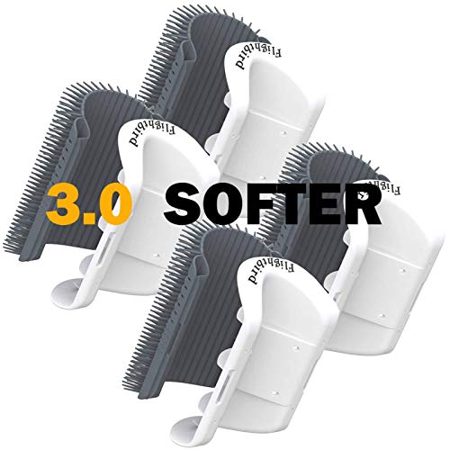 WWVVPET 3.0 Softer Grey Hair Brush with Catnip, Corner Groomer, Wall Mounted Scratcher Comb, Massage Brush for Long & Short Fur Cats, 4 Count