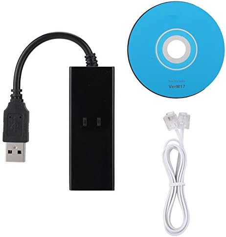 56K Dial Up USB Fax Modem V.92 USB External Modem Compatible with Win7 Win8 Win10