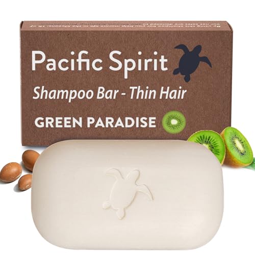 Shampoo Bar for thin hair with Argan Oil & Kiwi, Gentle foam, Natural, Green, SLS free, Sulfate Free, Soap-Free, Zero Waste, Vegan, 3.53 Oz