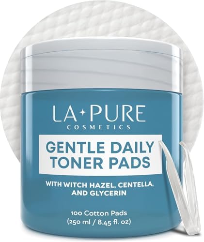 Witch Hazel & Centella Daily Toner Pads - 100 Ct | Hydrating, Exfoliating & Pore Care Korean Skincare - Gentle, Alcohol-Free, with Glycerin for Sensitive Skin by La Pure Cosmetics