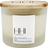 All-Natural Scented Soy Candle | Island Spa | A Fresh Blend of Eucalyptus and Citrus | Large 12 Ounce Three Wick Candle | Long Burn time | Includes Bamboo Lid and Gift Box | HHI Candles