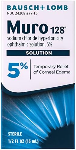 Muro 128 Eye Drops, Temporary Relief for Corneal Edema, 5% Solution, 0.5 Fl Oz