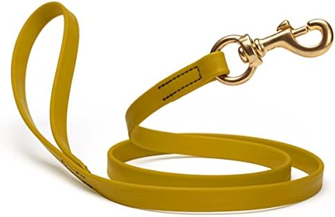 Viper Biothane K9 Working Dog Leash Waterproof Lead for Tracking Training Schutzhund Odor-Proof Long Line with Solid Brass Snap for Puppy Medium and Large Dogs 6ft, Treasure Gold