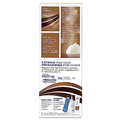 Clairol Nice'n Easy Liquid Permanent Hair Dye, 5G Natural Medium Golden Brown Hair Color, Pack of 3