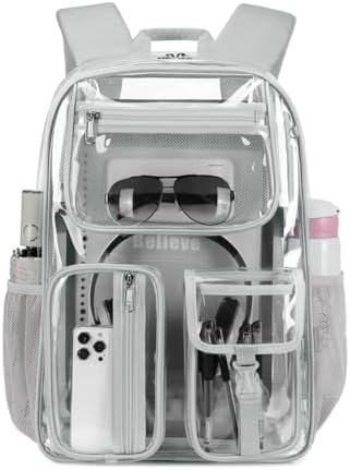 Heavy Duty Clear Backpack Clear BookBag,Stadium backpack 16 x11 x5inch