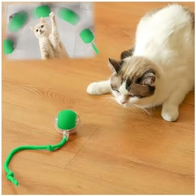 Interactive Cat Toys for Indoor Cats,2025 New Agility Move Cat Balls,Motion Activated Cat Balls, Cat Toys for Bored Indoor Cats（Green）