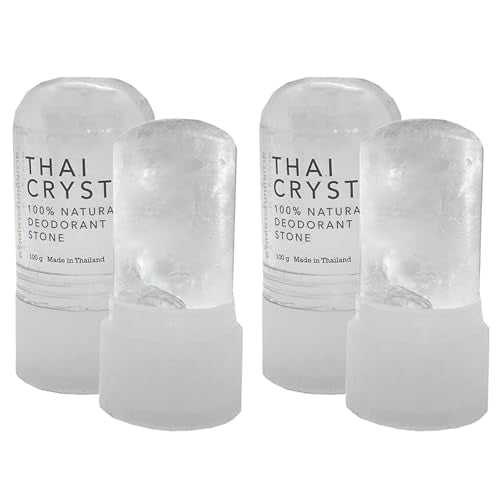 Thai Crystal Deodorant by Verve CULTURE, Alum Stone Crystal Deodorant Roll On, Crystal Mineral Deodorant Stick, All Natural Deodorant for Women and Men, Set of 2