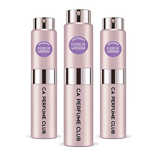 CA Perfume Impression of Fleurs De Gardenia For Women Replica Version Fragrance Dupes Concentrated Long Lasting Eau de Parfum Spray Refillable Atomizer Bottle 0.27 Fl Oz-X3