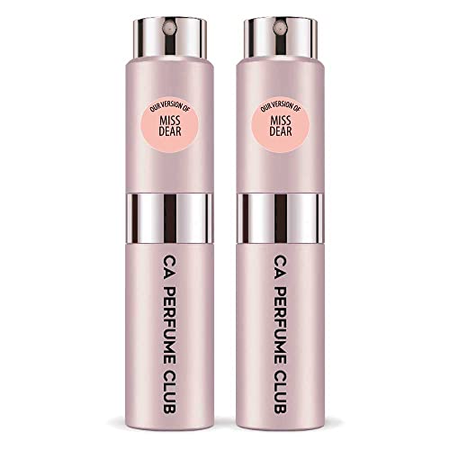 CA Perfume Impression of Christian D. Miss Dear For Women Replica Version Fragrance Dupes Concentrated Long Lasting Eau de Parfum Spray Refillable Atomizer Bottle 0.27 Fl Oz-X2