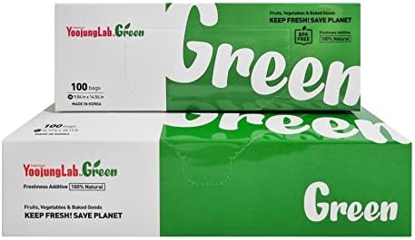 Green, Food Storage Bags, M+L size" 200bags, Keep Fresh Produce Bags, Food Saver Storage for Fruits, Vegetables, Flowers, BPA FREE, HDPE, Green-Bag, Plastic Bread Bags, Eco-Friendly