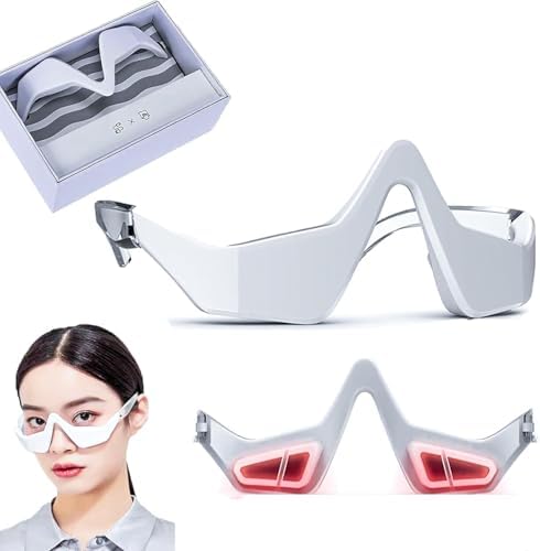Revital Eyes Red Light Glasses, Revitaleye Therapy Advanced Under-Eye Renewal Therapy,Revitaleyes Microcurrent Eye Beauty Device, Diminishes Dark Circles and Wrinkles, Universal Size, White