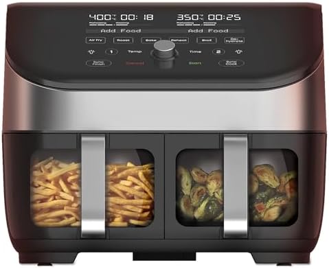 Instant Pot Vortex Plus XL 8QT ClearCook Air Fryer, Clear Windows & Custom Program Options,8-in-1 Functions that Crisps,Broils,Roasts, Dehydrates, Bakes, Reheats, from the Makers of Instant Pot, Black