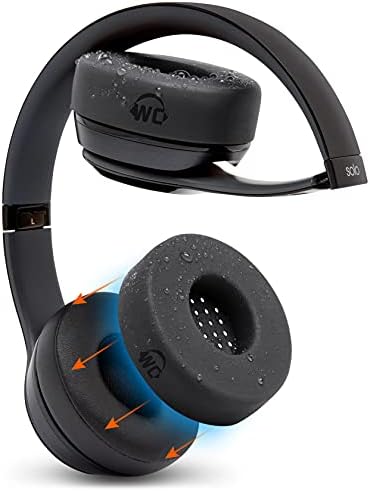 WC SweatZ Solo - Patented Earpad Sweat Covers for Beats Solo 4 & 3, Made by Wicked Cushions | Sweatproof & Machine Washable | Black