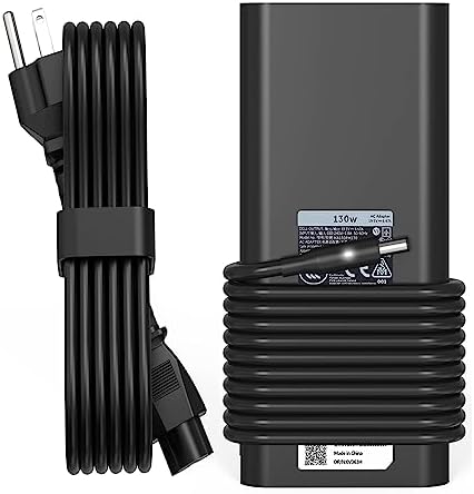 130W 4.5mm Round Tip AC Adapter Laptop Charger Replacement for Dell XPS 15 7590 9530 9550 9560 9570 Inspiron 7348 Precision 5510 5520 5530 5540 HA130PM130 0V363H DA130PM130 06TTY6 Power Supply Cord