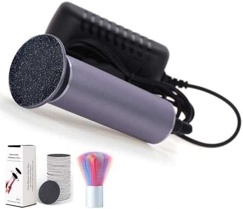 Electric Callus Remover for Feet, Powerful Electric Foot Callus Remover Adjustable Speed Electric Foot File with 60PCS Sanding Discs Pedicure Tools Feet Scrubber Dead Skin Foot Grinder, Gray