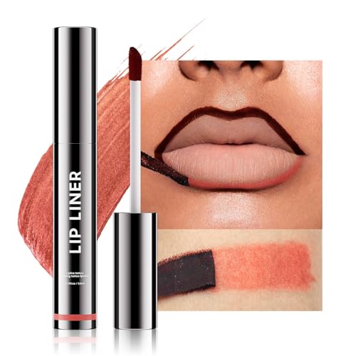 OETUIOW Lip Stain, Lip Liner Stain, Peel Off Lip Liner Tattoo, Long Lasting Lip Stain Waterproof for Women Girls All Skin Types, Transfer-Proof & Natural (Rose)