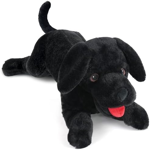 LotFancy Dog Stuffed Animal, 21 inch Black Lab Plush Dog, Realistic Stuffed Dog, Puppy Plush Toy for Kids