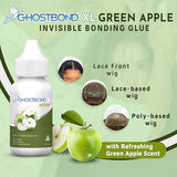 GHOSTBOND XL Hair Replacement Adhesive - 1.3oz - Invisible Bonding Wig Glue: Extra Moisture Control - Water & Oil-Resistant, Light Hold for Poly and Lace Hairpiece, Wig, Toupee Systems, (Green Apple)