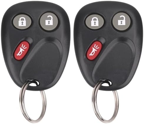 Keyless Entry Remote Key Fob Compatible with Chevy Tahoe Suburban Silverado Avalanche, GMC Sierra Yukon, Cadillac Escalade, Hummer H2 2003 2004 2005 2006, Replacement for LHJ011 (Pack of 2)