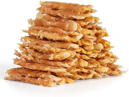 MON2SUN Rawhide Free Dog Treats, 4 Inch Chicken Wrapped Cod Fillet Snacks for Small Dogs, Soft and Training Treats, 20oz (56 Count-Pack of 1)