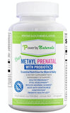 Power By Naturals Prenatal Probiotic Blend Vitamins w/Methylfolate, B12, Iron, Ginger & 27+ Essential Nutrients for Healthy Pregnancy, Prenatal Probiotics for Women, Pregnancy Probiotic, 60 Capsules