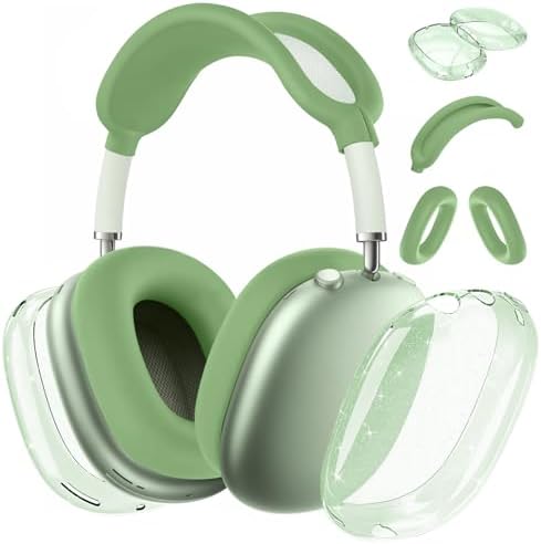 for AirPods Max case Cover(2024/2020),Anti-Scratch Ear Pad Case Cover/Ear Cups Cover/Headband Cover for AirPods Max(USB-C/Lightning). Clear Soft TPU and Silicone,Skin Scratch Proof.