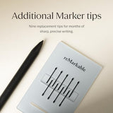 reMarkable Marker Plus The Official reMarkable 2 Pen with Eraser | 9 Felt Replacement Tips | Tilt Sensitivity and 4096 Levels of Pressure Sensitivity |