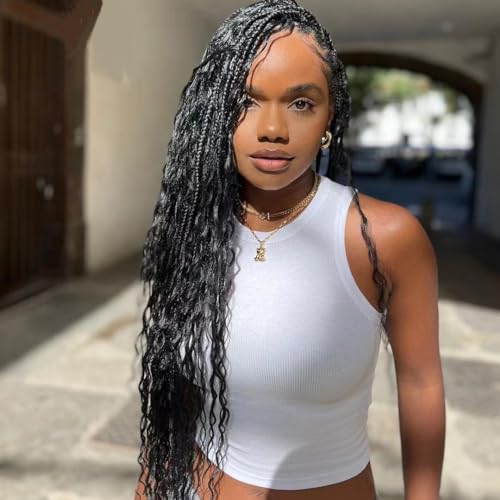 Deep Wave Bulk Human Hair Braiding Hair, 100% Unprocessed Brazilian Virgin Hair, 24 Inch, 50g, No Weft, Suitable for Micro Braiding, Boho, Knotless, Box Braids, Cornrows, Twists