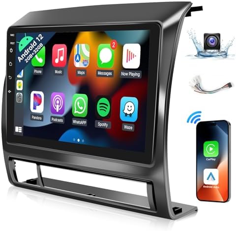Naifay Android Car Radio for Toyota Tacoma 2005-2015 Wireless Carplay & Android Auto, 2G+32G 9 Inch IPS Touch Screen for Tacoma Car Stereo Bluetooth FM in Dash GPS WiFi Backup Camera MirrorLink SWC