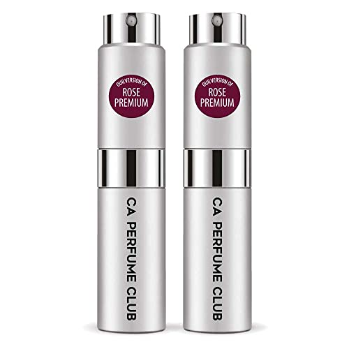 CA Perfume Impression of Emra Rose Premium For Women & Men Fragrance Concentrated Long Lasting Eau de Parfum Spray Refillable Glass Atomizer Bottle 0.27 Fl Oz-X2