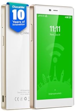 GlocalMe G4 Pro 4G LTE Mobile Hotspot Device, Portable WiFi Hotspot for Travel with Global 1GB Data, High Speed WiFi Device with 5” Touch Screen, SIMFREE, Pocket WiFi Router (G4 Pro White)