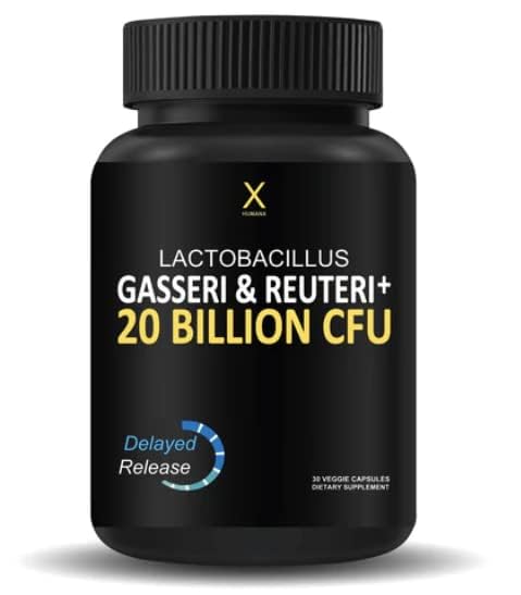 HUMANX Lactobacillus Gasseri & Reuteri+ 20 Billion CFU Plus Organic Prebiotics and Punicaligans - Probiotic Supplements - USA Made - Non-GMO - Performance Driven Delayed Release Capsule